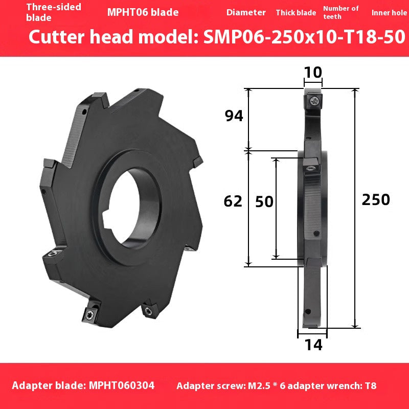 2083-CNC SMP 3 face and face milling cutter head saw blade sleeve indexable milling T-slot cutter head MPHT06 0812 Shandong Denso Pricision Tools Co.,Ltd.